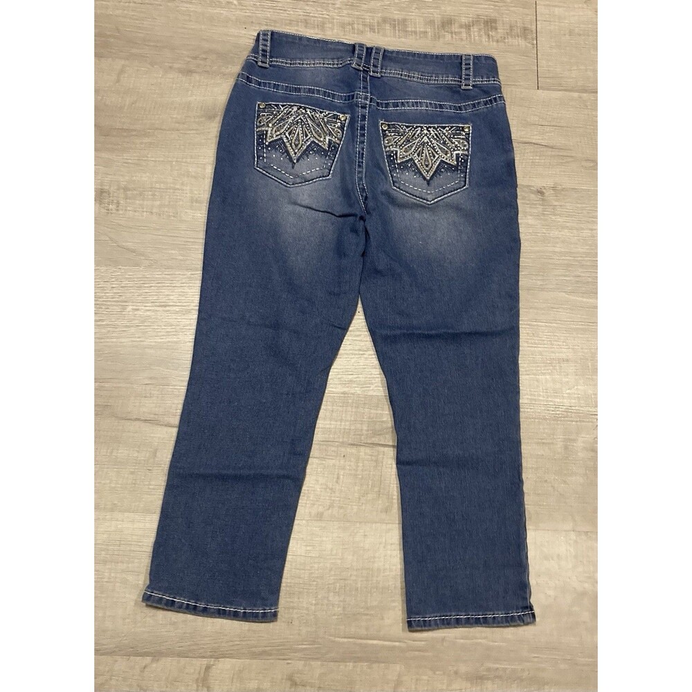 Copper Flash Womens Curvy Crop Jeans Size 10 Embellished Back Pockets